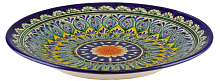 Тарелка плоская Риштанская Керамика 22 см. синяя от магазина Казан мангал 24 Екареринбург