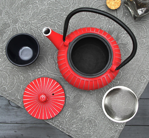 Чайник с ситом 500 мл "Тео", цвет красный от магазина Казан мангал 24 Екареринбург фото 2