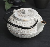 Чайник с ситом 900 мл "Жангали", цвет белый от магазина Казан мангал 24 Екареринбург