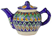 Чайник заварочный Риштанская Керамика 1 л. синий от магазина Казан мангал 24 Екареринбург