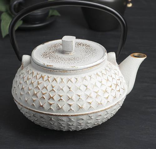 Чайник с ситом 900 мл "Жангали", цвет белый от магазина Казан мангал 24 Екареринбург фото 6