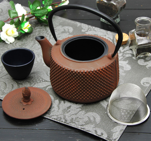 Чайник с ситом 800 мл "Земляничная поляна", цвет коричневый от магазина Казан мангал 24 Екареринбург фото 2