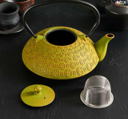 Чайник с ситом 1,2 л «Бурхон», цвет зелёный от магазина Казан мангал 24 Екареринбург фото 4