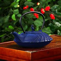 Чайник с ситом 800 мл "Южная птица", цвет синий от магазина Казан мангал 24 Екареринбург