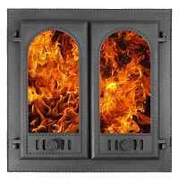 Дверка каминная "Горница-2" ДК-8С Со стеклом (Окрашенная) 600х600х122(500х500х65) от магазина Казан мангал 24 Екареринбург