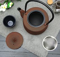 Чайник с ситом 800 мл "Земляничная поляна", цвет коричневый от магазина Казан мангал 24 Екареринбург